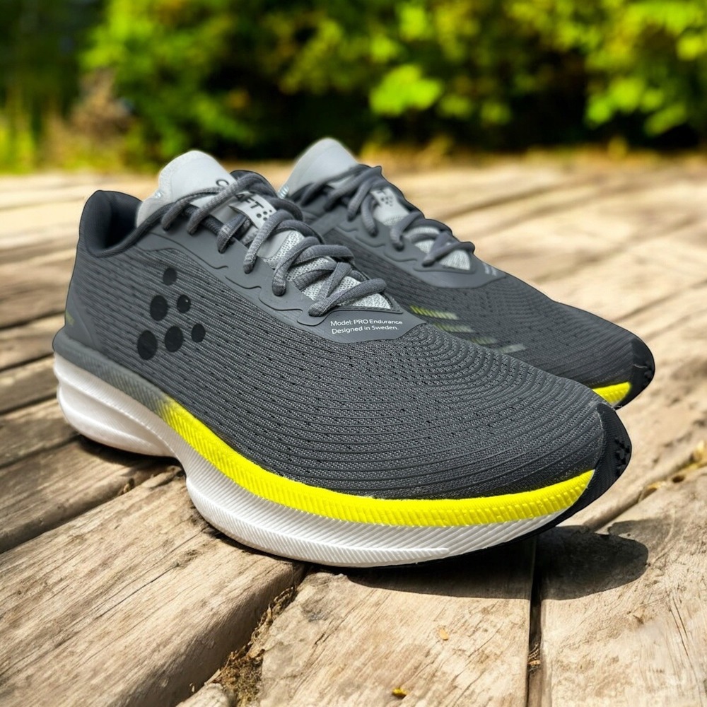 Craft Pro Endurance Running Shoes Mens 10 Grey Yellow Px Foam 1912183-995914